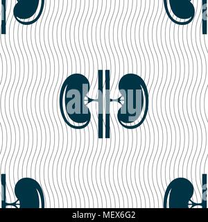 Kidneys sign. Seamless pattern with geometric texture. Vector illustration Stock Vector