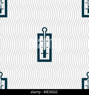 Thermometer sign. Seamless pattern with geometric texture. Vector illustration Stock Vector