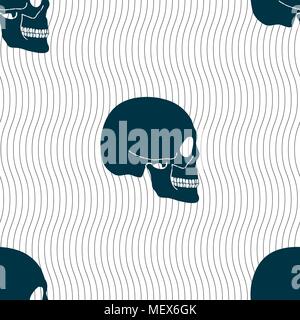 Skull sign. Seamless pattern with geometric texture. Vector illustration Stock Vector