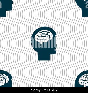Brain sign. Seamless pattern with geometric texture. Vector illustration Stock Vector