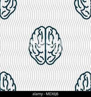 Brain sign. Seamless pattern with geometric texture. Vector illustration Stock Vector