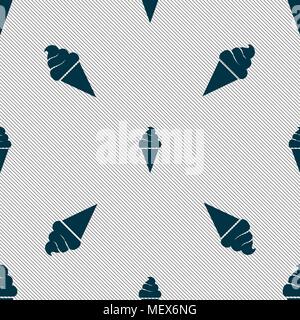 ice cream icon sign. Seamless pattern with geometric texture. Vector illustration Stock Vector
