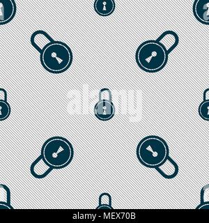 closed lock icon sign. Seamless pattern with geometric texture. Vector illustration Stock Vector