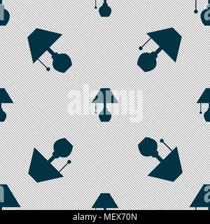 table lamp icon sign. Seamless pattern with geometric texture. Vector illustration Stock Vector