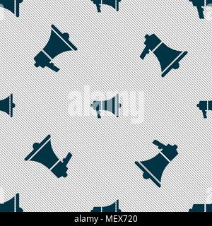 Gramophone web icon sign. Seamless pattern with geometric texture. Vector illustration Stock Vector