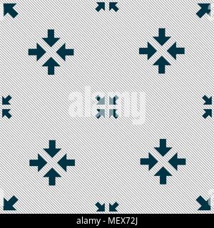 Exit full screen icon sign. Seamless pattern with geometric texture. Vector illustration Stock Vector