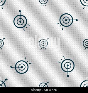 Target icon sign. Seamless pattern with geometric texture. Vector illustration Stock Vector