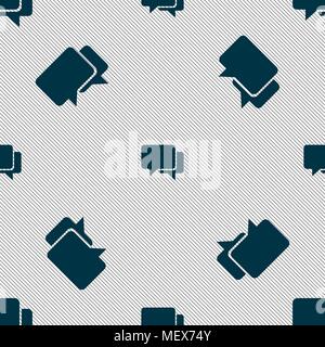 Speech bubbles icon sign. Seamless pattern with geometric texture. Vector illustration Stock Vector
