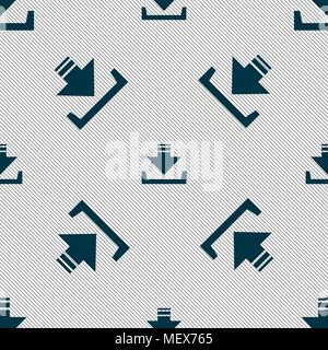 Restore icon sign. Seamless pattern with geometric texture. Vector illustration Stock Vector
