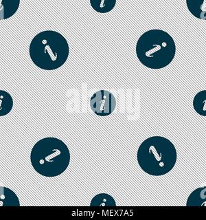 info icon sign. Seamless pattern with geometric texture. Vector illustration Stock Vector