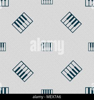 piano key icon sign. Seamless pattern with geometric texture. Vector illustration Stock Vector