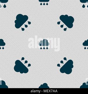 cloud rain icon sign. Seamless pattern with geometric texture. Vector illustration Stock Vector