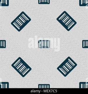 barcode icon sign. Seamless pattern with geometric texture. Vector illustration Stock Vector