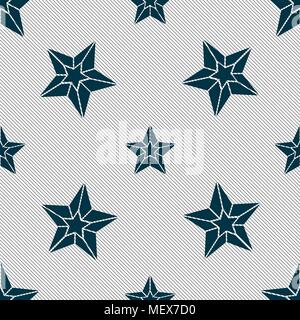 Star icon sign. Seamless pattern with geometric texture. Vector illustration Stock Vector