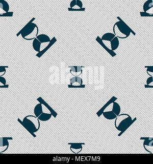 hourglass icon sign. Seamless pattern with geometric texture. Vector illustration Stock Vector