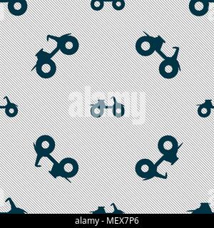 ATV icon sign. Seamless pattern with geometric texture. Vector illustration Stock Vector