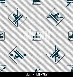 canoeing sign. Seamless pattern with geometric texture. Vector illustration Stock Vector