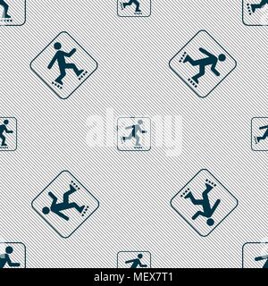 roller skating sign. Seamless pattern with geometric texture. Vector illustration Stock Vector