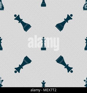 Chess Queen sign. Seamless pattern with geometric texture. Vector illustration Stock Vector