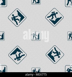 rock climbing sign. Seamless pattern with geometric texture. Vector illustration Stock Vector