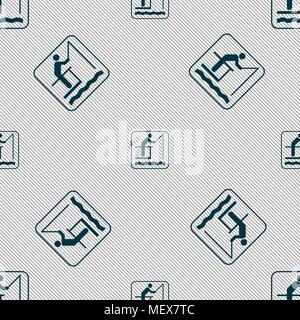 fishing sign. Seamless pattern with geometric texture. Vector illustration Stock Vector