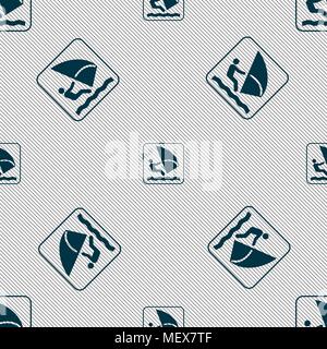 Windsurfing sign. Seamless pattern with geometric texture. Vector illustration Stock Vector