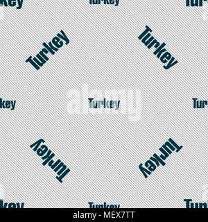 Turkey sign. Seamless pattern with geometric texture. Vector illustration Stock Vector