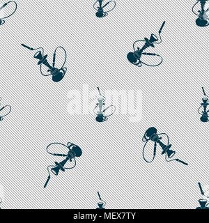 Hookah sign. Seamless pattern with geometric texture. Vector illustration Stock Vector