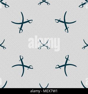 Crossed saber sign. Seamless pattern with geometric texture. Vector illustration Stock Vector