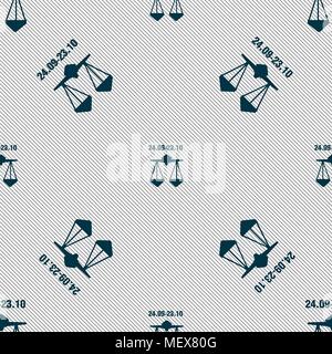 Decorative Zodiac Libra sign. Seamless pattern with geometric texture. Vector illustration Stock Vector