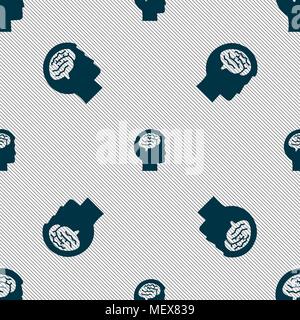 Brain sign. Seamless pattern with geometric texture. Vector illustration Stock Vector