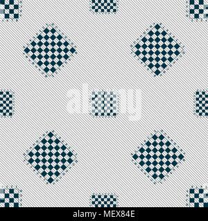 Modern Chess board sign. Seamless pattern with geometric texture. Vector illustration Stock Vector