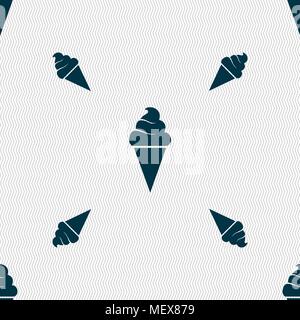 ice cream icon sign. Seamless pattern with geometric texture. Vector illustration Stock Vector