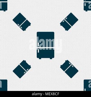Refrigerator icon sign. Seamless pattern with geometric texture. Vector illustration Stock Vector