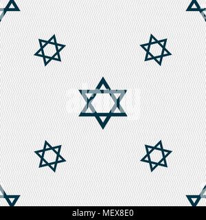 pentagram icon sign. Seamless pattern with geometric texture. Vector illustration Stock Vector