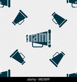 Gramophone web icon sign. Seamless pattern with geometric texture. Vector illustration Stock Vector