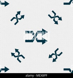 shuffle icon sign. Seamless pattern with geometric texture. Vector illustration Stock Vector
