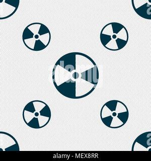 radioactive icon sign. Seamless pattern with geometric texture. Vector illustration Stock Vector