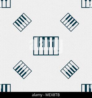 piano key icon sign. Seamless pattern with geometric texture. Vector illustration Stock Vector