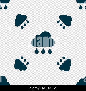 cloud rain icon sign. Seamless pattern with geometric texture. Vector illustration Stock Vector