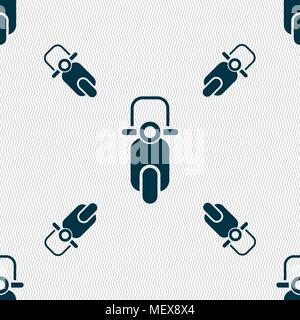 Scooter icon sign. Seamless pattern with geometric texture. Vector illustration Stock Vector