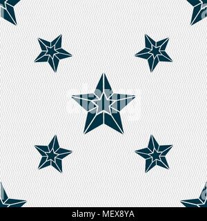 Star icon sign. Seamless pattern with geometric texture. Vector illustration Stock Vector