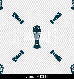 World cup icon sign. Seamless pattern with geometric texture. Vector illustration Stock Vector