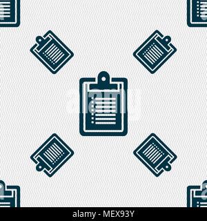 notebook icon sign. Seamless pattern with geometric texture. Vector illustration Stock Vector