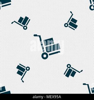 Loader icon sign. Seamless pattern with geometric texture. Vector illustration Stock Vector