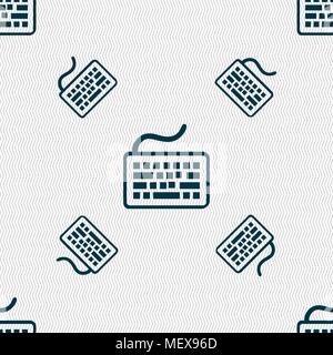 Keyboard icon sign. Seamless pattern with geometric texture. Vector illustration Stock Vector