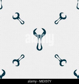 wrench icon sign. Seamless pattern with geometric texture. Vector illustration Stock Vector