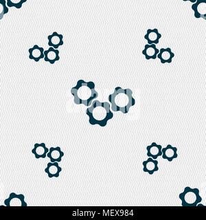 gears icon sign. Seamless pattern with geometric texture. Vector illustration Stock Vector