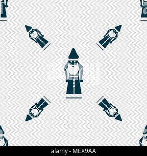 Santa Claus icon sign. Seamless pattern with geometric texture. Vector illustration Stock Vector