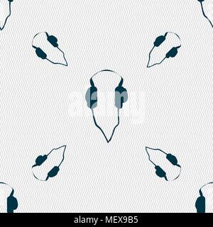 headphones icon sign. Seamless pattern with geometric texture. Vector illustration Stock Vector